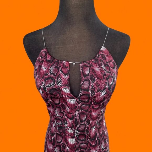 Slinky Snake Python Reptile Print Minidress - Picture 3 of 3